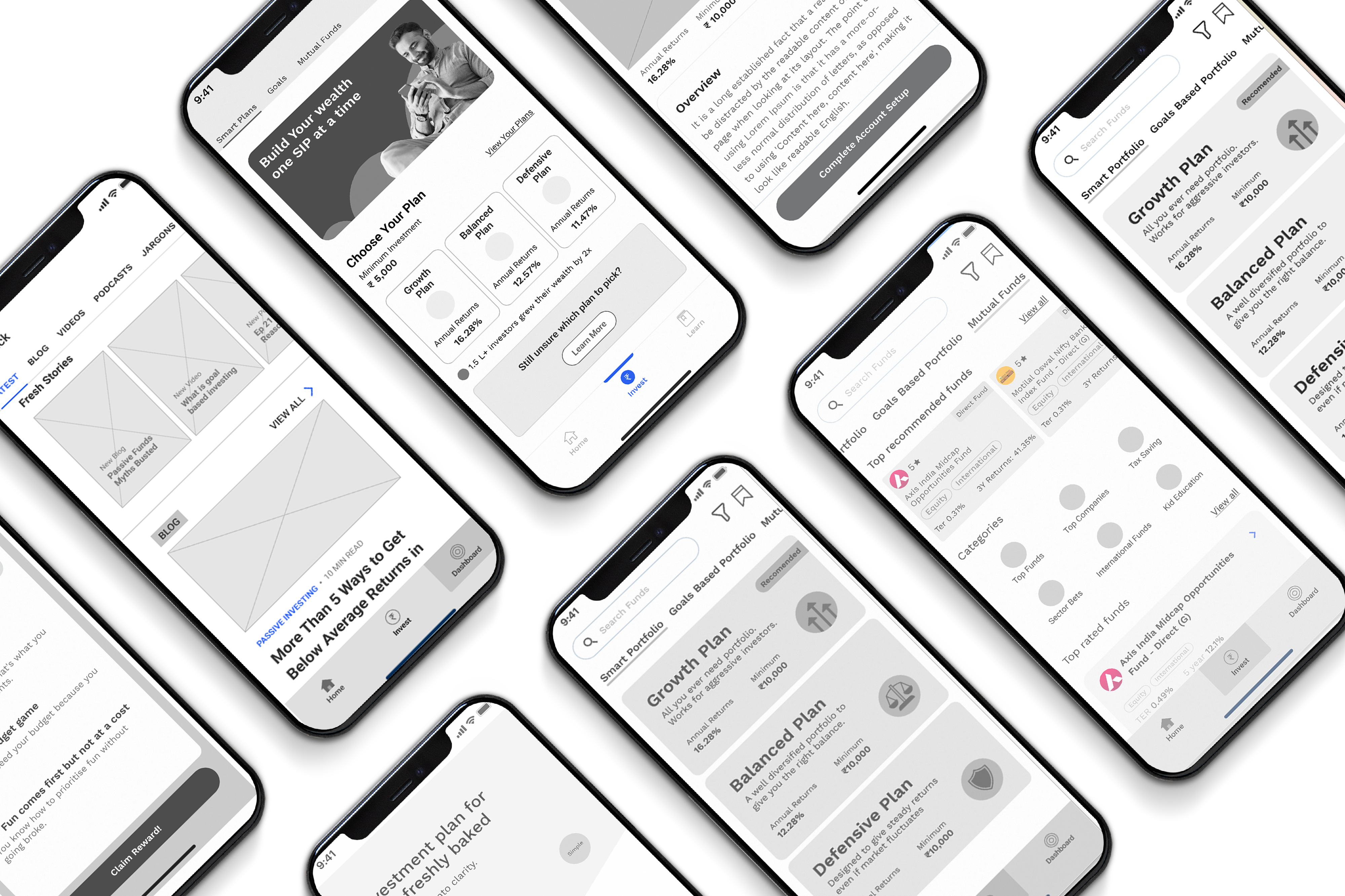 Glide Invest — smart plans, goal-based portfolios and fund discovery screens